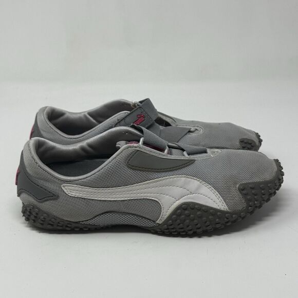 Puma Mostro Mesh Sneakers Shoes Womens 8 Gray Pink Perforated Vintage Y2K FLAW - Picture 3 of 16